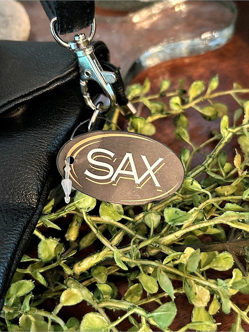SAX Floral Appliqué Crossbody Bag in Black & Green - Picture 4 of 6